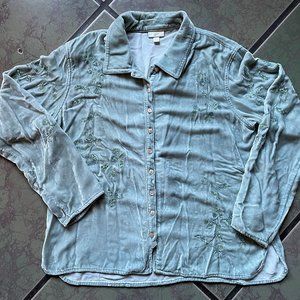 *sold* Vintage J. Jill Silk Velvet Button Up